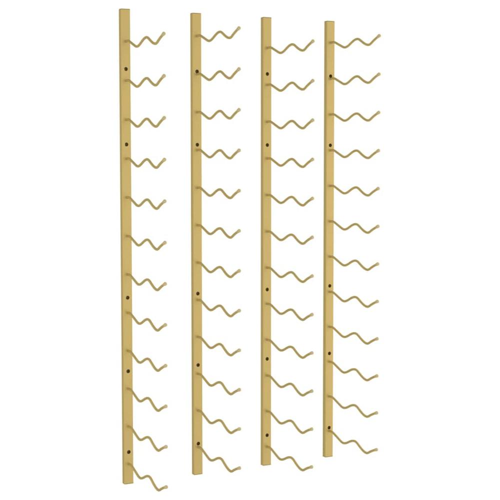 Wall Mounted Wine Rack for 24 Bottles 2 pcs Gold Iron - vidaXL