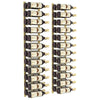 Wall Mounted Wine Rack for 24 Bottles 2 pcs Gold Iron - vidaXL