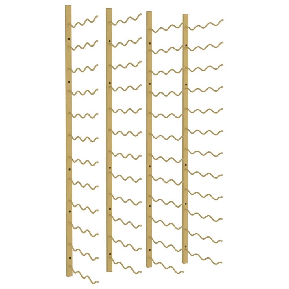 Wall Mounted Wine Rack for 36 Bottles 2 pcs Gold Iron - vidaXL