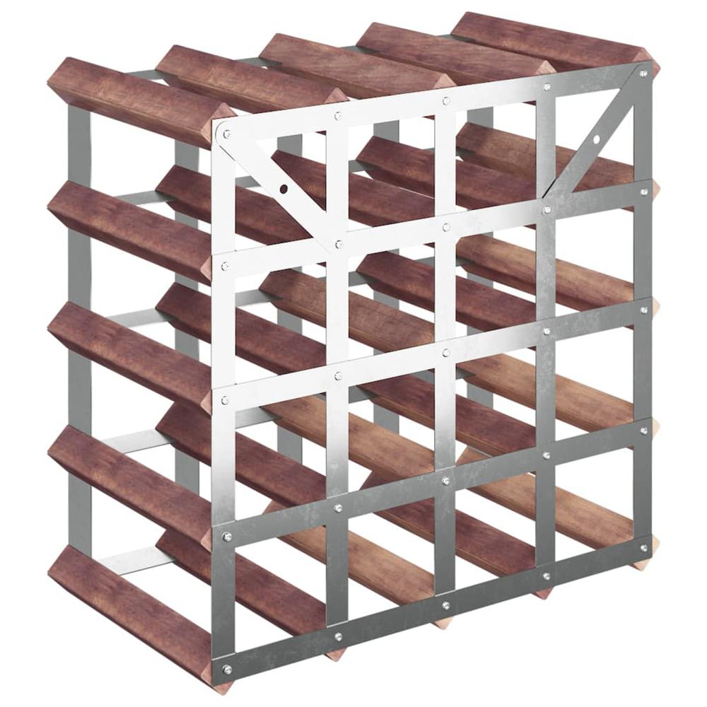 Wine Rack for 20 Bottles Brown Solid Wood Pine - vidaXL
