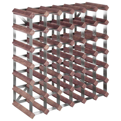 Wine Rack for 42 Bottles Brown Solid Wood Pine - vidaXL