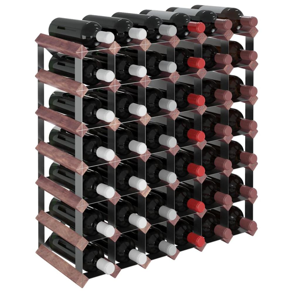 Wine Rack for 42 Bottles Brown Solid Wood Pine - vidaXL