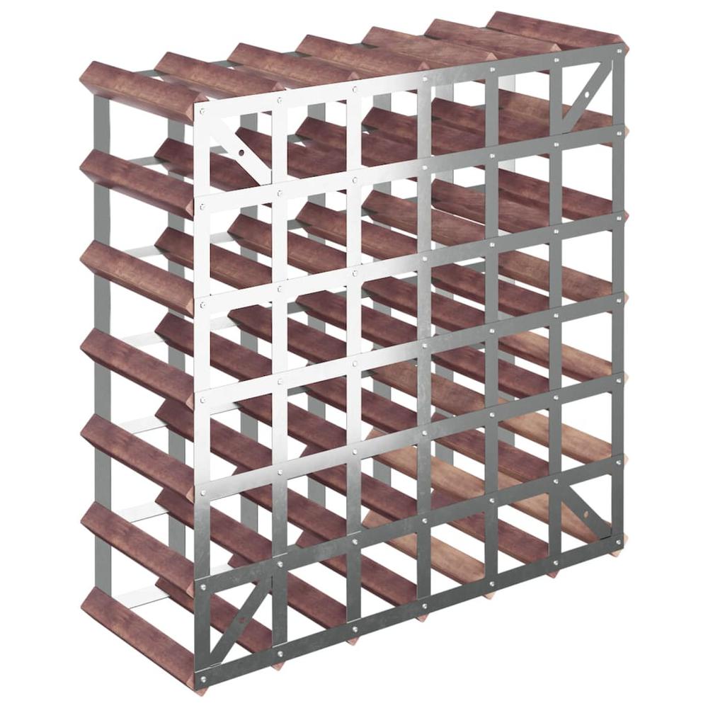 Wine Rack for 42 Bottles Brown Solid Wood Pine - vidaXL