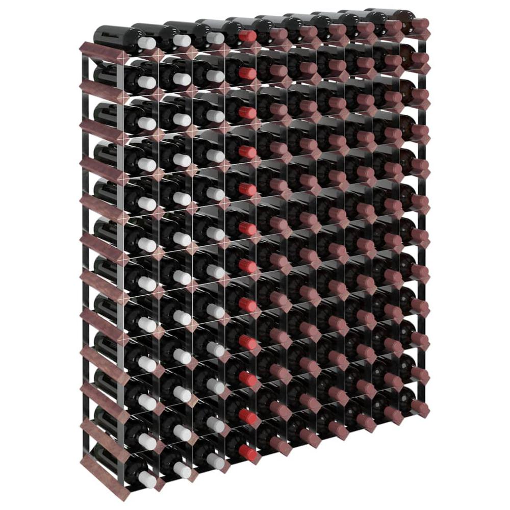 Wine Rack for 120 Bottles Brown Solid Wood Pine - vidaXL