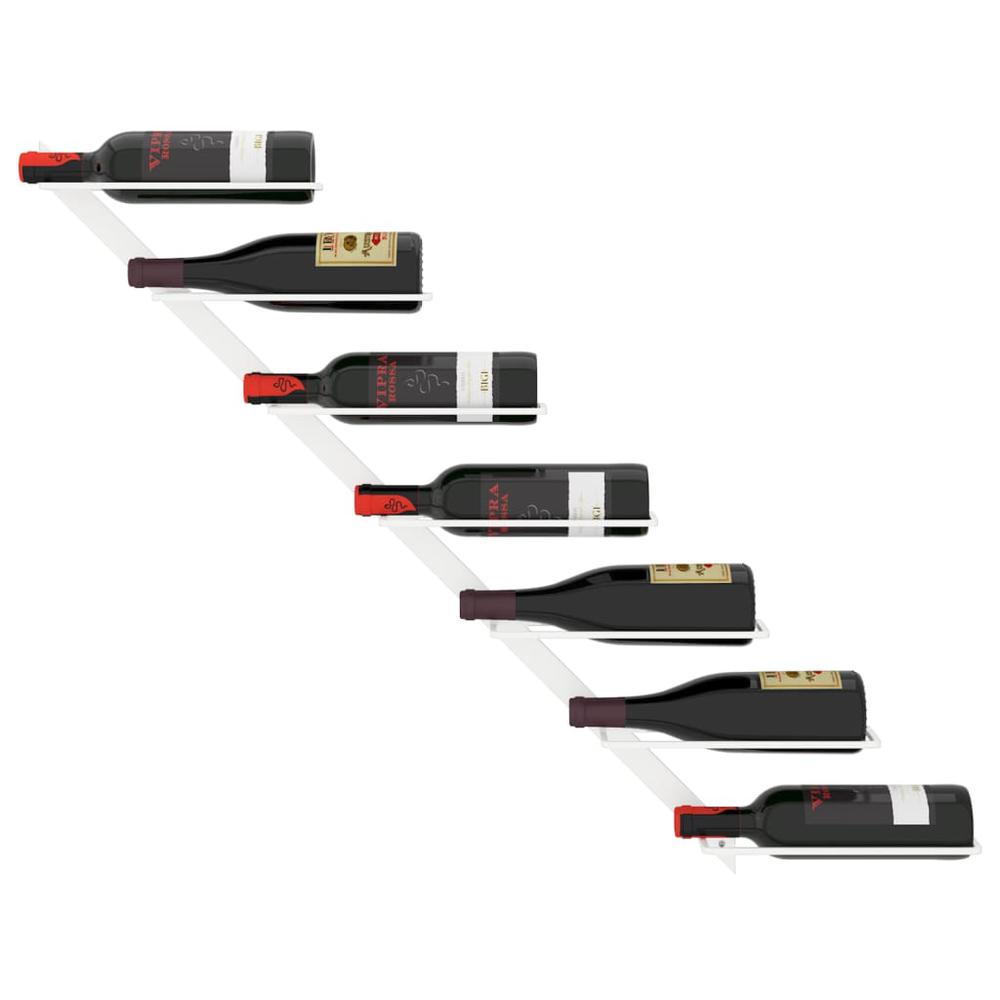Wall-mounted Wine Rack for 7 Bottles White Metal - vidaXL