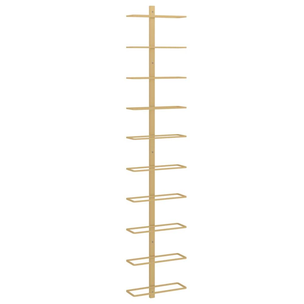 Wall-mounted Wine Rack for 10 Bottles Gold Metal - vidaXL