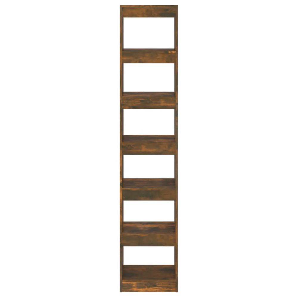 vidaXL Book Cabinet/Room Divider Smoked Oak 15.7''x11.8''x78''