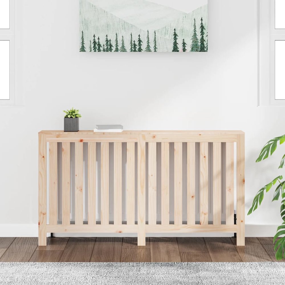 Radiator Cover 60.2''x7.5''x33.1'' Solid Wood Pine - vidaXL