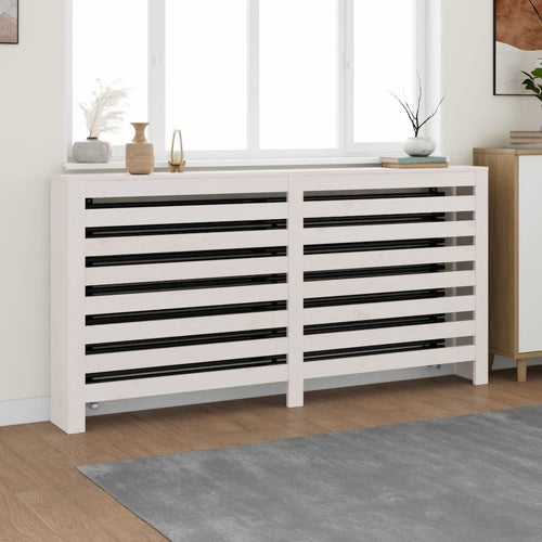 Radiator Cover White 66.5''x7.5''x33.1'' Solid Wood Pine - vidaXL