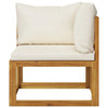 vidaXL 2-seater Patio Bench with Cream White Cushions