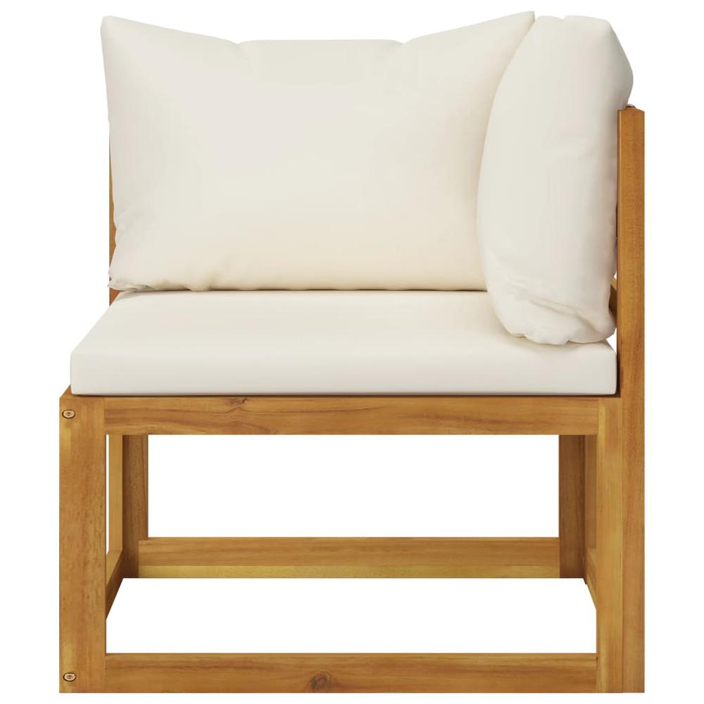 vidaXL 2-seater Patio Bench with Cream White Cushions