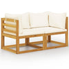 vidaXL 2-seater Patio Bench with Cream White Cushions