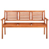 vidaXL 3-Seater Patio Bench with Cushion 59.1'' Solid Eucalyptus Wood, 3060999