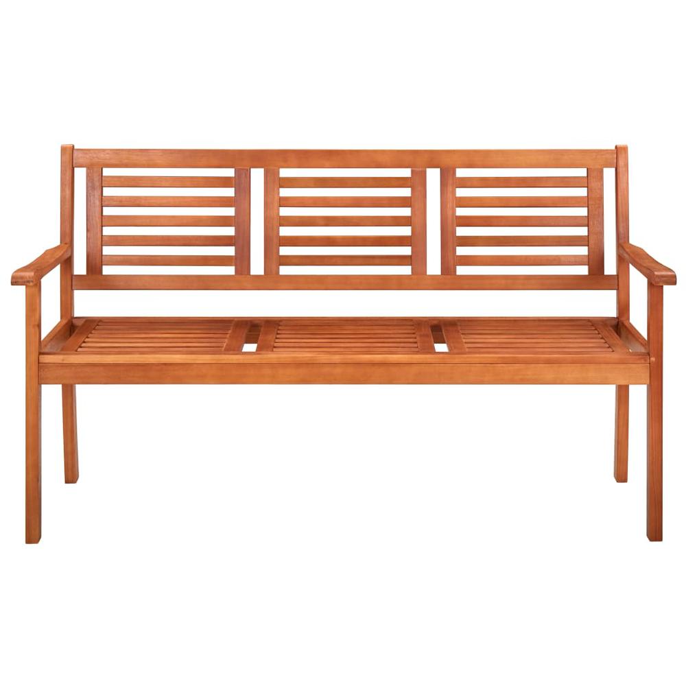 vidaXL 3-Seater Patio Bench with Cushion 59.1'' Solid Eucalyptus Wood, 3060999