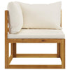 vidaXL 2-seater Patio Bench with Cream White Cushions