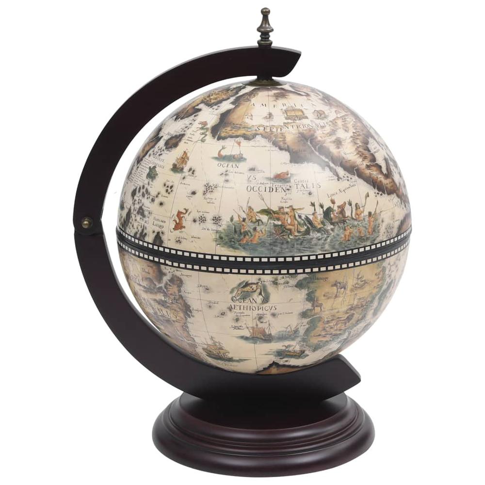 vidaXL Tabletop Globe Bar Wine Stand Eucalyptus Wood White, 320910