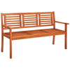 vidaXL 3-Seater Patio Bench with Cushion 59.1'' Solid Eucalyptus Wood, 3060999