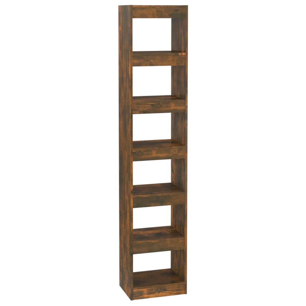 vidaXL Book Cabinet/Room Divider Smoked Oak 15.7''x11.8''x78''