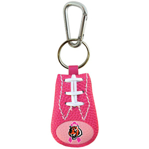 Cincinnati Bengals Keychain Breast Cancer Awareness Ribbon Pink Football CO - GAMEWEAR