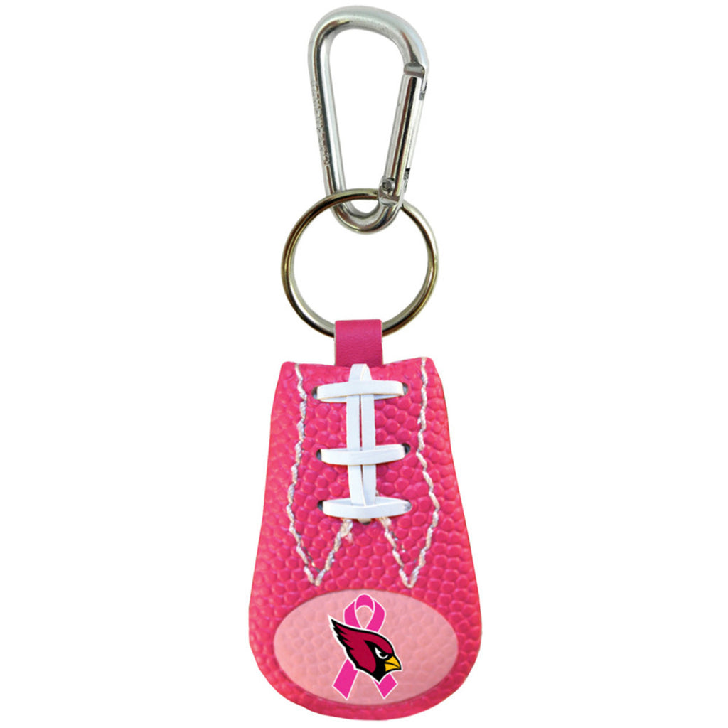 Arizona Cardinals Keychain Pink Football Breast Cancer Awareness Ribbon - Gamewear