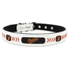 Baltimore Orioles Pet Collar Classic Baseball Leather Size Small - Gamewear