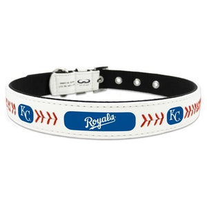 Kansas City Royals Pet Collar Classic Baseball Leather Size Medium -