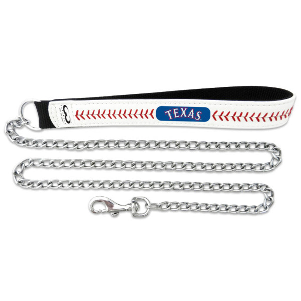 Texas Rangers Pet Leash Leather Chain Baseball Size Medium CO - Gamewear