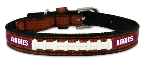 Texas A&M Aggies Pet Collar Leather Classic Football Size Toy CO - Gamewear