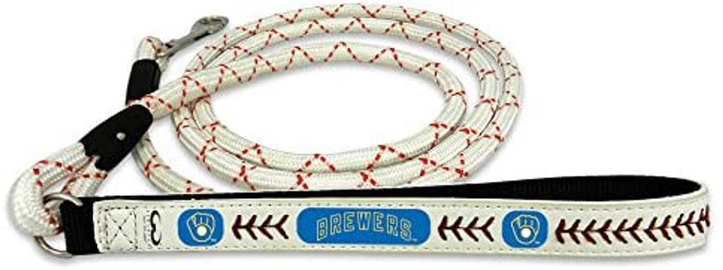 Milwaukee Brewers Retro Baseball Leather Leash - M - Gamewear