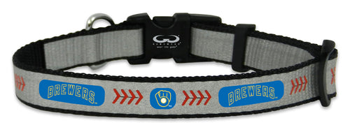 Milwaukee Brewers Pet Collar Reflective Baseball Size Small Retro Logo CO - Gamewear