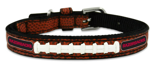 Arkansas Razorbacks Classic Leather Toy Football Collar - Gamewear