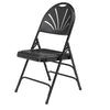 NPS® 1100 Series Deluxe Fan Back With Triple Brace Double Hinge Folding Chair, Black (Pack of 4) - National Public Seating