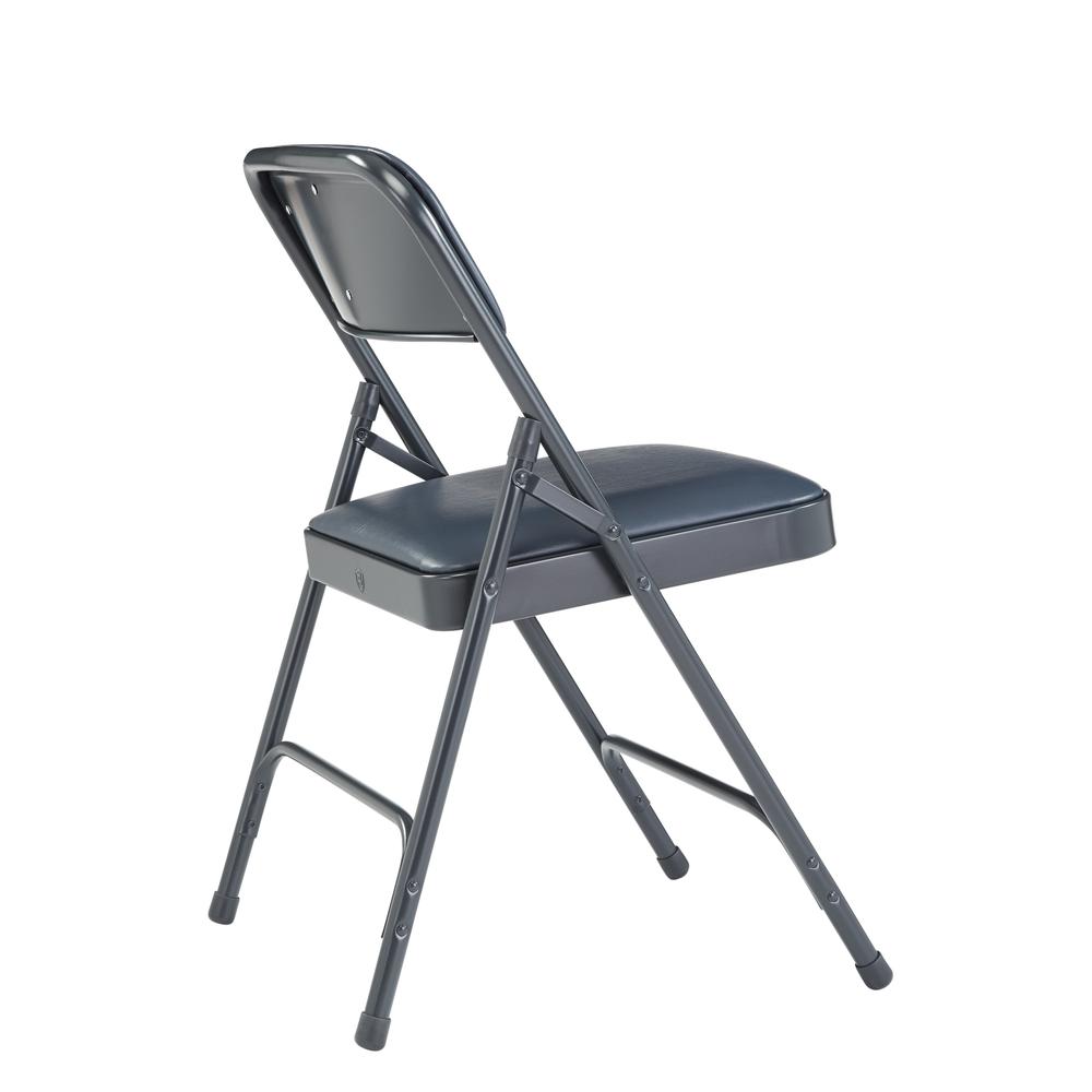 NPS® 1200 Series Premium Vinyl Upholstered Double Hinge Folding Chair, Dark Midnight Blue (Pack of 4) - National Public Seating