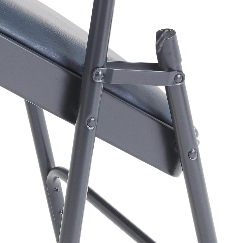 NPS® 1200 Series Premium Vinyl Upholstered Double Hinge Folding Chair, Dark Midnight Blue (Pack of 4) - National Public Seating