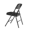NPS® 1200 Series Premium Vinyl Upholstered Double Hinge Folding Chair, Caviar Black (Pack of 4) - National Public Seating