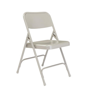 NPS® 200 Series Premium All-Steel Double Hinge Folding Chair, Grey (Pack of 4) - National Public Seating