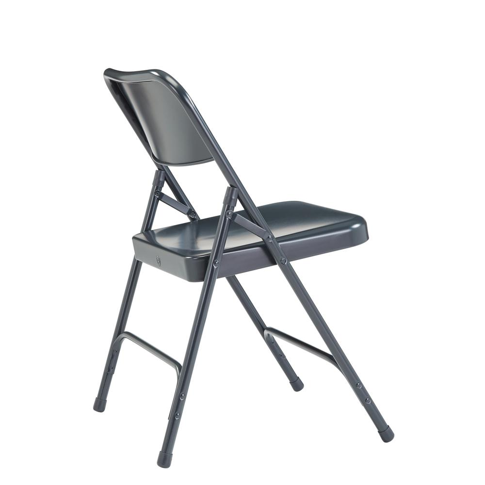 NPS® 200 Series Premium All-Steel Double Hinge Folding Chair, Char-Blue (Pack of 4) - National Public Seating