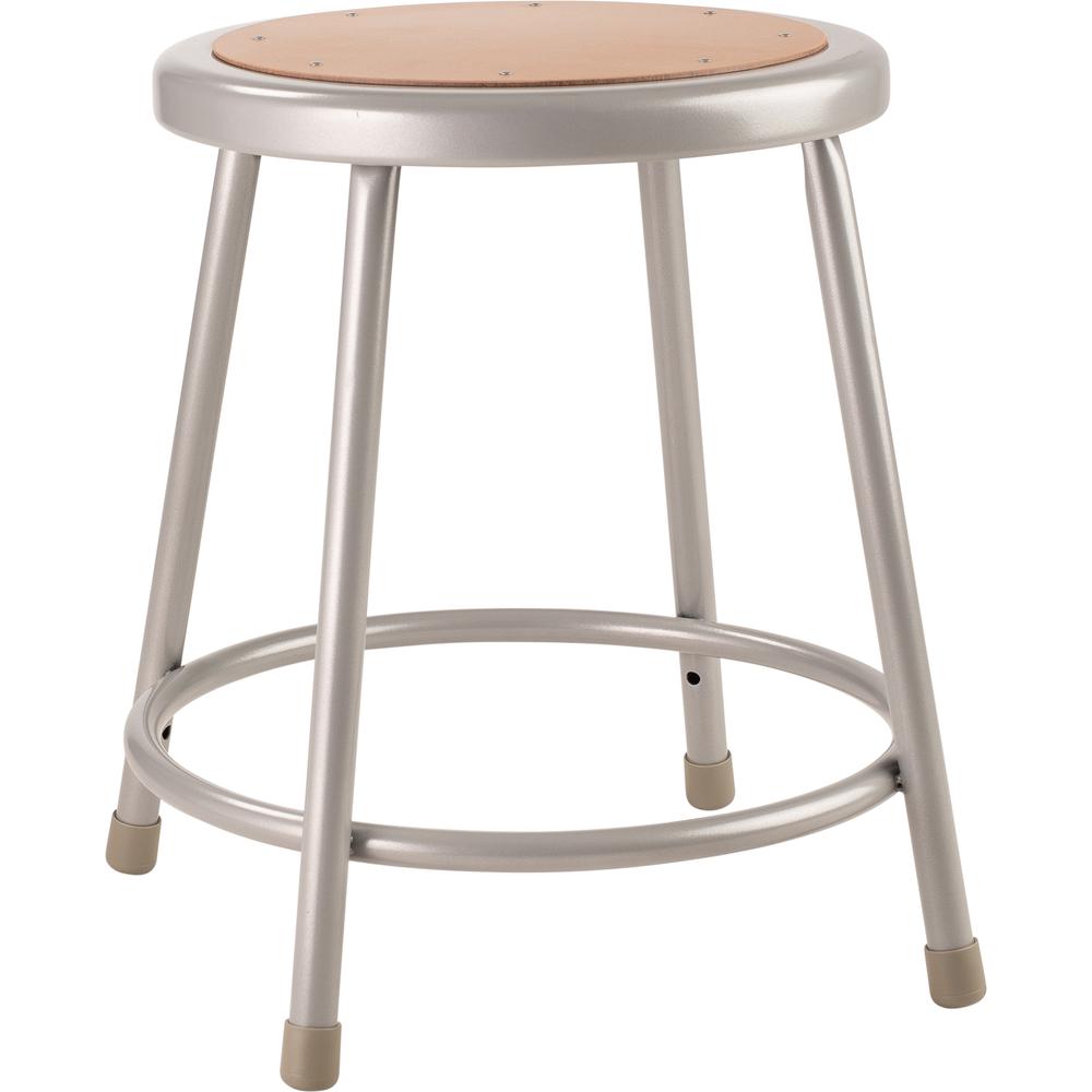 NPS® 18'' Heavy Duty Steel Stool, Grey - National Public Seating