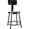 NPS® 18''Heavy Duty Steel Stool With Backrest, Black - National Public Seating