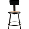 NPS® 18''Heavy Duty Steel Stool With Backrest, Black - National Public Seating