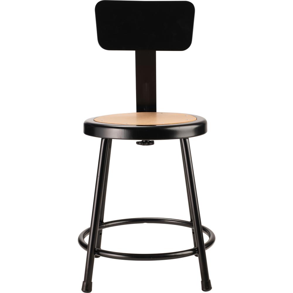 NPS® 18''Heavy Duty Steel Stool With Backrest, Black - National Public Seating