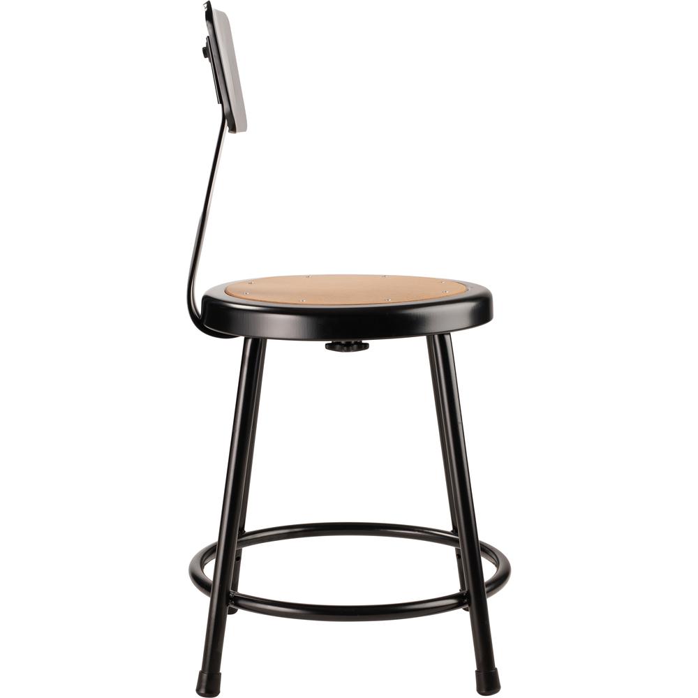 NPS® 18''Heavy Duty Steel Stool With Backrest, Black - National Public Seating