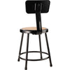 NPS® 18''Heavy Duty Steel Stool With Backrest, Black - National Public Seating