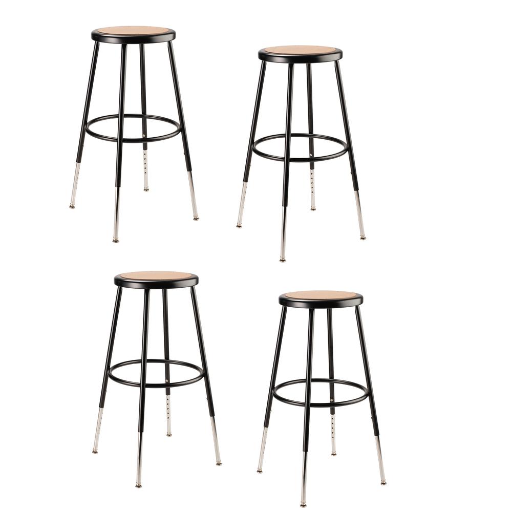 NPS® 25''-33'' Height Adjustable Heavy Duty Steel Stool, Black - National Public Seating