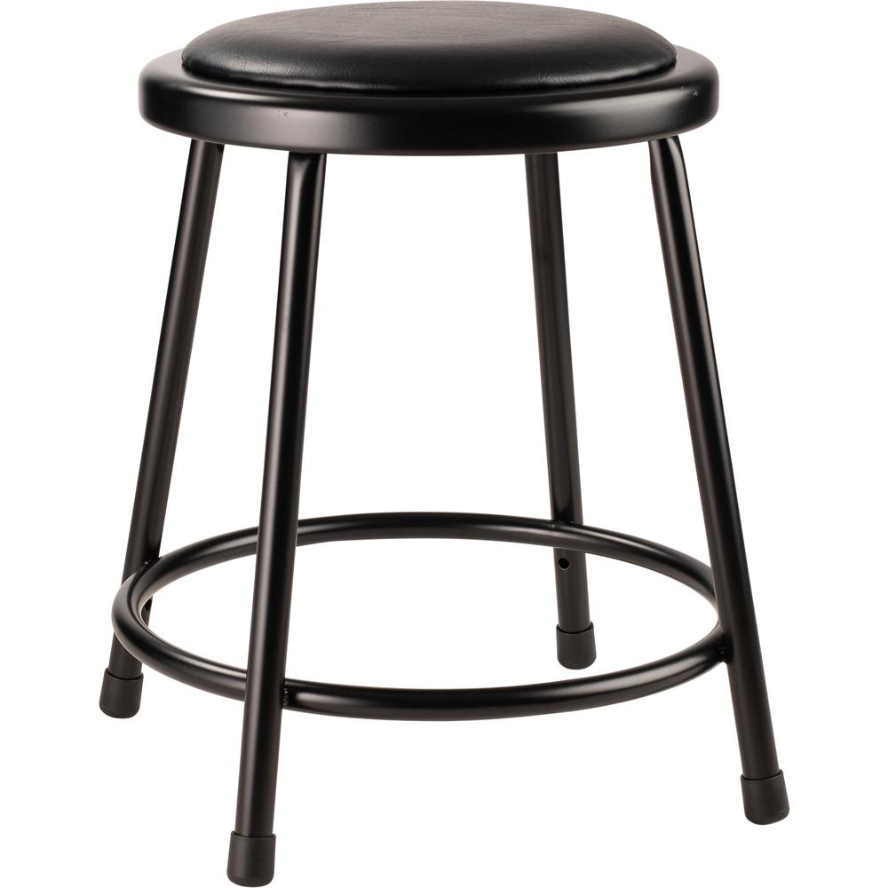 NPS® 18'' Heavy Duty Vinyl Padded Steel Stool, Black - National Public Seating