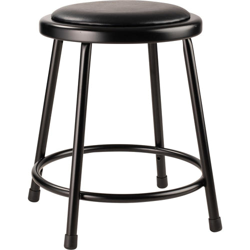 NPS® 18'' Heavy Duty Vinyl Padded Steel Stool, Black - National Public Seating