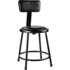 NPS® 18''Heavy Duty Vinyl Padded Steel Stool With Backrest, Black - National Public Seating