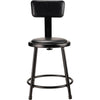 NPS® 18''Heavy Duty Vinyl Padded Steel Stool With Backrest, Black - National Public Seating