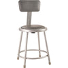 (5 Pack) NPS® 18''Heavy Duty Vinyl Padded Steel Stool With Backrest, Grey - National Public Seating