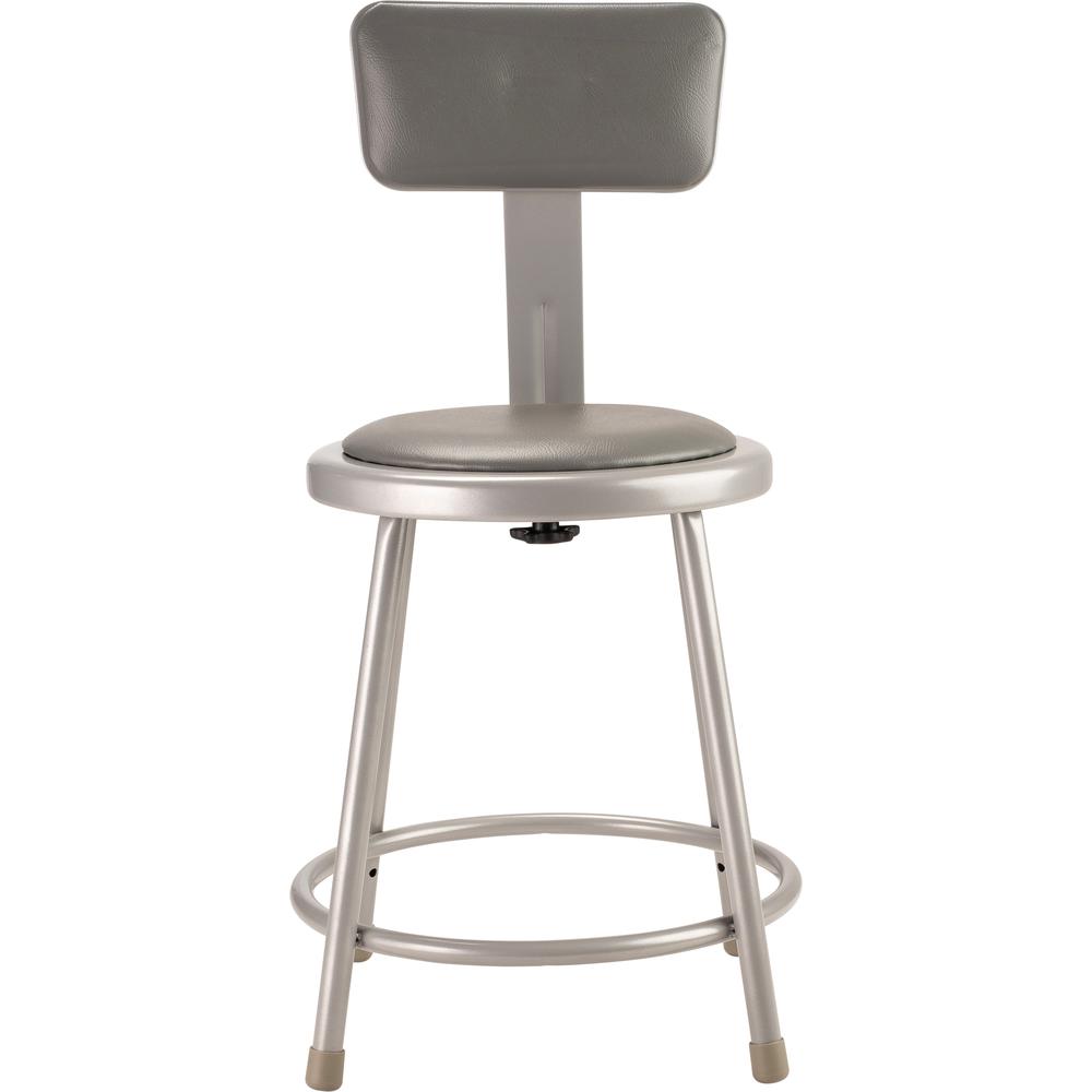 (5 Pack) NPS® 18''Heavy Duty Vinyl Padded Steel Stool With Backrest, Grey - National Public Seating